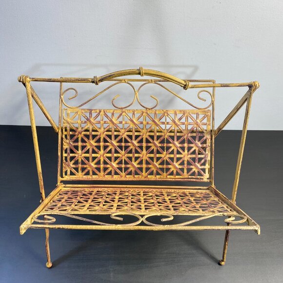 Large Brass Folding Book Stand Art Easel, Adjustable Book Display Stand, Ornate - Picture 3 of 10